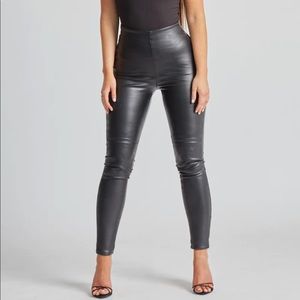 Because of Alice High Waisted Leather Leggings